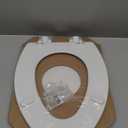 Mayfair Linden Slow Close Toilet Seat, Non Slip Heavy Duty Wood, Easy Install, Elongated, White