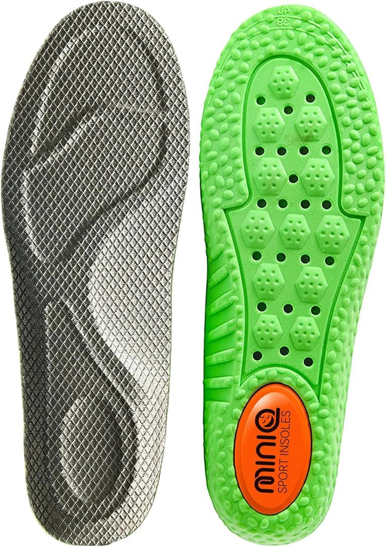 MINIQ Cloud Comfort Insoles for Men & Women - Ultra-Soft Shoe Soles with Memory Foam Cushioning, Arch Support Inserts with Gel Pad for Running, Walking & Boot Shoes (W: 5-6, 1 Pair)