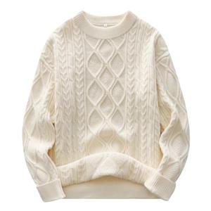 ANRABESS Women Oversized Chunky Cable Knitted Vintage Sweater 2025 Fall Winter Outfits Beige Large(Size S)