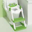 Frog Potty Training Seat, Upgrade Toddler Toilet Seat for Kids Boys Girls, 2 in 1 Potty Training Toilet for Kids, Splash Guard Anti-Slip Pad Step Stool