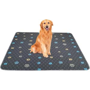 Aitmexcn Washable Dog Pee Pad, 2PCS 100% Waterproof Whelping Training Mat for Puppy/Senior, Fast Drying Reusable Pads for Indoor, Outdoor and Car Travel - 36'' x 48'' (Colour Paws)