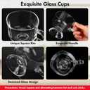 12 Pcs Glass Coffee Mugs with Handle, 8 oz Clear Tea Cup, Glossy Surface