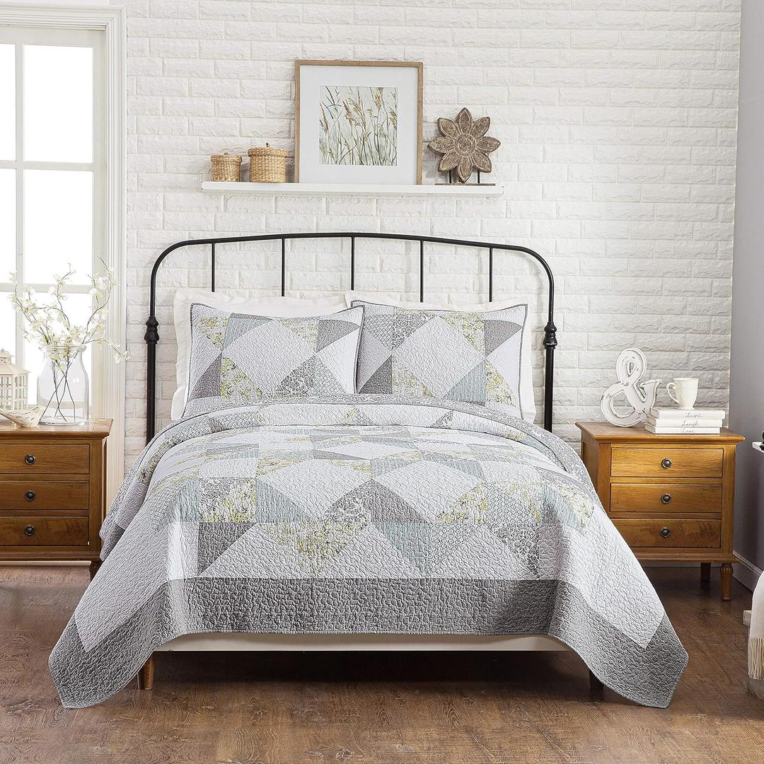 Mary Jane's Home Reine-Marie 3-Piece Quilt Set - Lightweight Breathable All Season Bedding, King