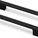 Rergy Cabinet Pulls Kitchen Handles for Cabinets, 10Pack Black 6-1/4inch Hole Center, Square Drawer Hardware Zinc Alloy Dresser Handle for Cupboard
