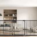 Extra Wide Baby Gate 85.8-90.5 Inch, Pressure Mounted No Drilling, for Stairs & Doorways, Metal Black Indoor Safety Gate for Kids and Dogs