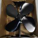 4-Blades Heat Powered Wood Stove Fan + Magnetic Thermometer, 122F Start Non Electric Eco Fireplace Fan for Gas/Pellet/Log/Wood Burning Stoves, Silent Operation, 2-Years, N429, Black