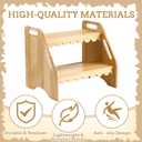 Gerrii Scalloped Wooden Step Stool for Adult Bed Stepstool with Anti-Slip, Heavy Duty for Kitchen, Bathroom, Bedside Stool, Wooden Step Stairs