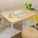 Foldable Laptop Desk for Bed, Bed Laptop Table, Foldable Portable Lap Bed Tray, 23.6 Inch Floor Table for Drawing, Reading and Writing, Oak