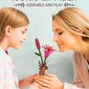 3D Flower Wooden Puzzles for Adults-Pink Lily, DIY Wooden Flowers Model Kit Building Set Crafts for Adults to Build, Botanical Collection/Ideal Creative Gift Ideas/Housewarming (73PCS)