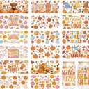 UV DTF Cup Wraps for 16 oz - 18 Sheet Fall UV DTF Transfer Stickers, Fall Cup Wraps for Glass, Harvest Waterproof Decals, Autumn Festival DIY Crafts for Family