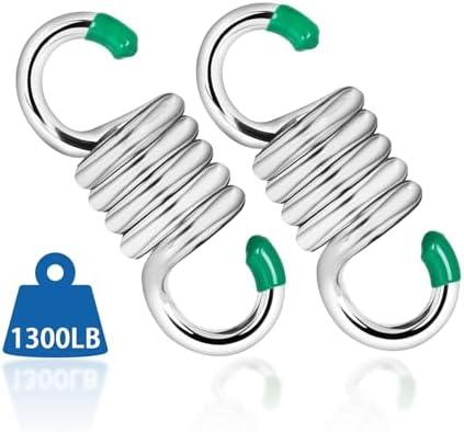 2Pack Premium Porch Swing Springs (Silver Small),1300lb Heavy Duty Springs, Rust Resistant Swing Springs, Spring for Swing Hammock Hanging Chair Spring for Hammock Spring,Porch Swings