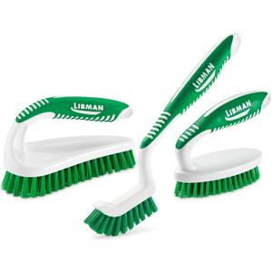 Libman Scrub Brush Kit | Cleaning Brush | Tile & Grout Brush | Small Scrub Brush | Power Scrub Brush | Carpet Brush | Bathroom Scrubber | Boot Scrubber | 3 Different Brushes Included