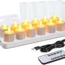 2 pcs USB Rechargeable Flameless Candles with Remote & Timer, LED Tea Lights for Wedding Christmas Lanterns Emergency Home Decor