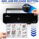 Laminator Machine with 40 Laminating Sheets, 9 inch Laminating Machine Hot & Cold with 2-Min Fast Warm Up, A4 Thermal Laminator for Home School Office, Anti-Jam