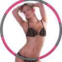 5lb Exercise Hoops for Adults, 40in Large Adjustable Hoola Hoop, Weighted Hoop, Fitness Hoop for Weight Loss, Abdominal Trainer Fitness Training, Fat Burning, Home Gym Core Workout