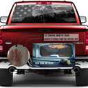 Black Gray Eagle Rear Window Decals for Trucks, American Flag Back Window Sticker Fit Most Pickup Trucks SUV, USA Flag Rear Window Graphics Vinyl Decal for Car Decoration, 66" x 20"