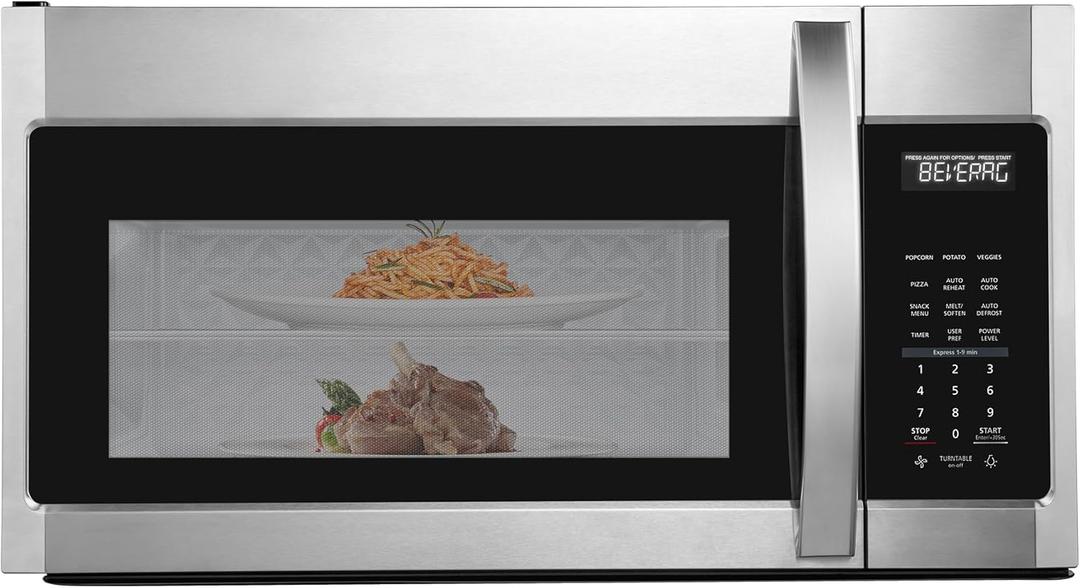 BLACK+DECKER EM044KB19 Over The Range Microwave Oven with One Touch, 1000 Watts, 400 CFM and Auto Cooking, OTR 1.9 Cu.ft