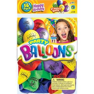 Ja-Ru Balloons Happy Birthday Party Favor Bundle (16 Pack)