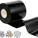 SmoothNovelty 50 ft Long Black Plastic Strip Door Curtain Kit 8 Width x 0.06 Thickness Include Wall Jamb Mount Hanger Set, Black PVC Freezer Door Curtain Fit Walk in Cooler Warehouse Garage Gate