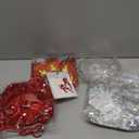 6 Pcs Halloween Fire and Ice Cosplay Costume Accessories Included Red Silver Earrings Headband Sequin Tassel Skirt Wrap for Halloween Party Cosplay Costume