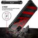 DJSOK Compatible with iPhone 12/12P CaseDesign Pattern Back Bumper Anti Scratch Reinforced Corners Soft TPU Caver,Cases for Men Women-Black red Wood Grain American Flag