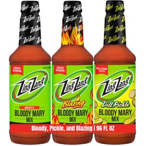 Zing Zang Bloody Mary Mix Variety Pack, (1) Original (1) Blazing (1) Pickle Bloody Mary, Non-Alcoholic Cocktail Mixer, 32 Fl Oz Bottles (Pack of 3)