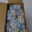 Tigeen 12 Bundles Peonies Artificial Flowers Faux Roses Silk Flowers Hydrangea Artificial Bouquet for Wedding Table Centerpiece Floral Vase Home Office Bridal Decor (Mist Blue)