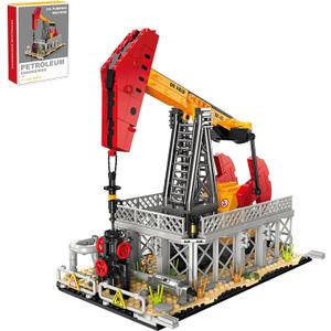 City Gas Station Building JJ9221 Set, 666pcs Modular Chemical Plant Bricks Kit with Storage Tank & Lab, Compatible with Lego City, MOC Display Model for Adults & Kids Age 6+