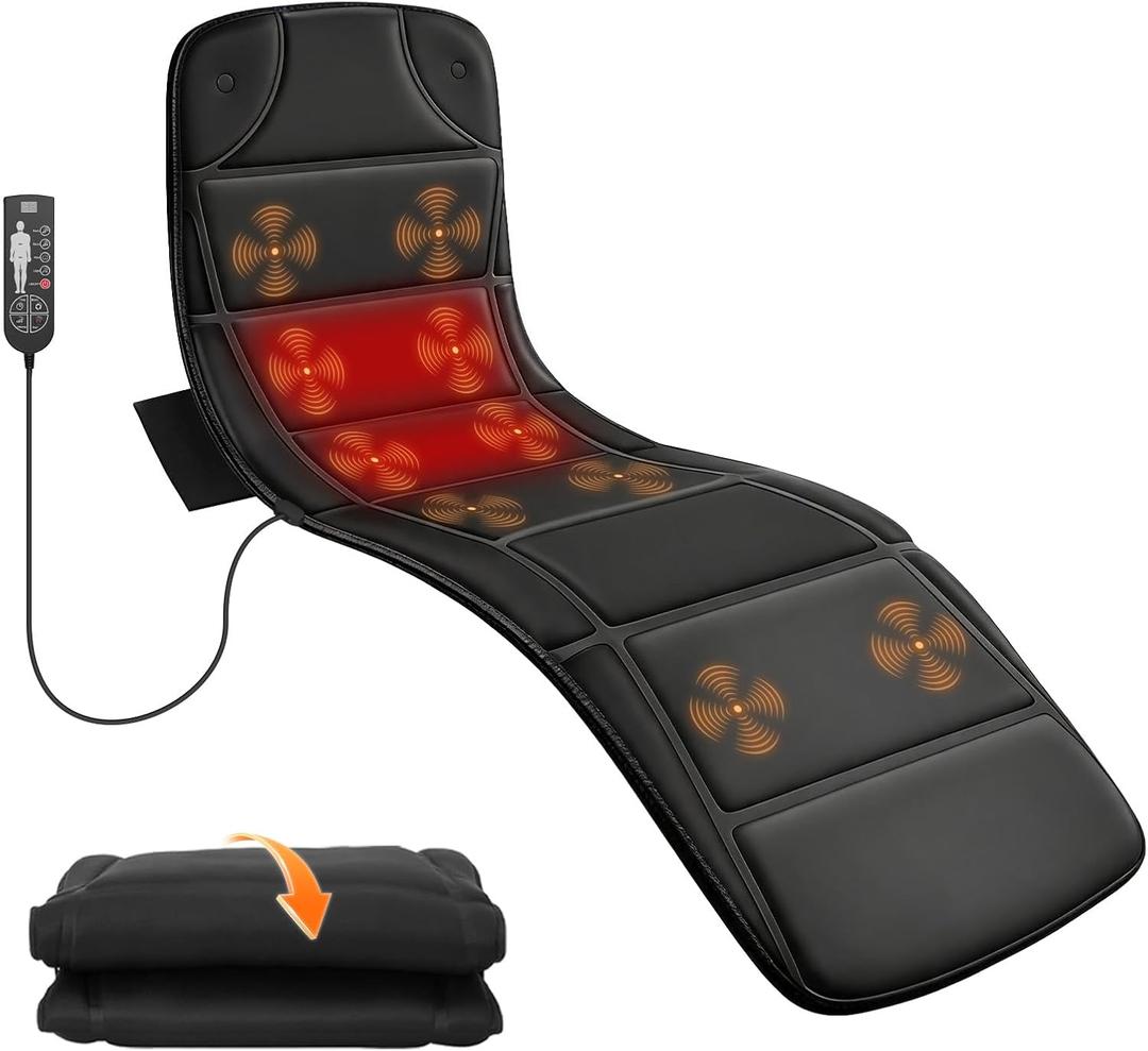 Full Body Massage Mat with Heat, Vibration Back Massage Pad with 10 Motors