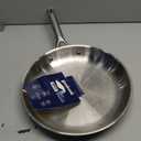 GoodCook Stainless Steel Fry Pan 12-Inch, Oven-Safe to 500F & Induction-Safe Compatible with All Stovetops 3-Layer Construction for Even Heating Non-Toxic PTFE & PFOA Free, Silver