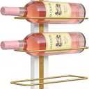 B4Life Wine Rack Wall Mounted for 9 Wine Bottles, Wood Wine Racks for Wall, Wine Holder Wine Bottle Racks for Kitchen, Dining Room, Bar-Dark Yellow