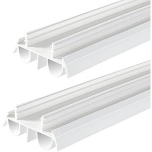 2 Pcs 36" Double Bubble Kerf Door Sweep, 1-3/4" Wide Weatherstrip Seal for Exterior Doors, Draft Stopper for Energy Saving, Windproof & Dustproof Door Bottom Seal