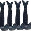 THDC Pack of 4 Fish Tail HANDFORGED Rustic Wrought Iron Hooks Vintage Old Country Iron Hanging Hooks Cottage Kitchen Hand Forged
