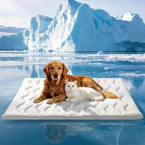 Dog Cooling Mat, Q-MAX>0.4 Reversible Kennel Mat (Cool & Warm), Dog Crate Pad Indoor & Outdoor, Portable Waterproof Washable All-Season Pet Bed Mat 36"23"
