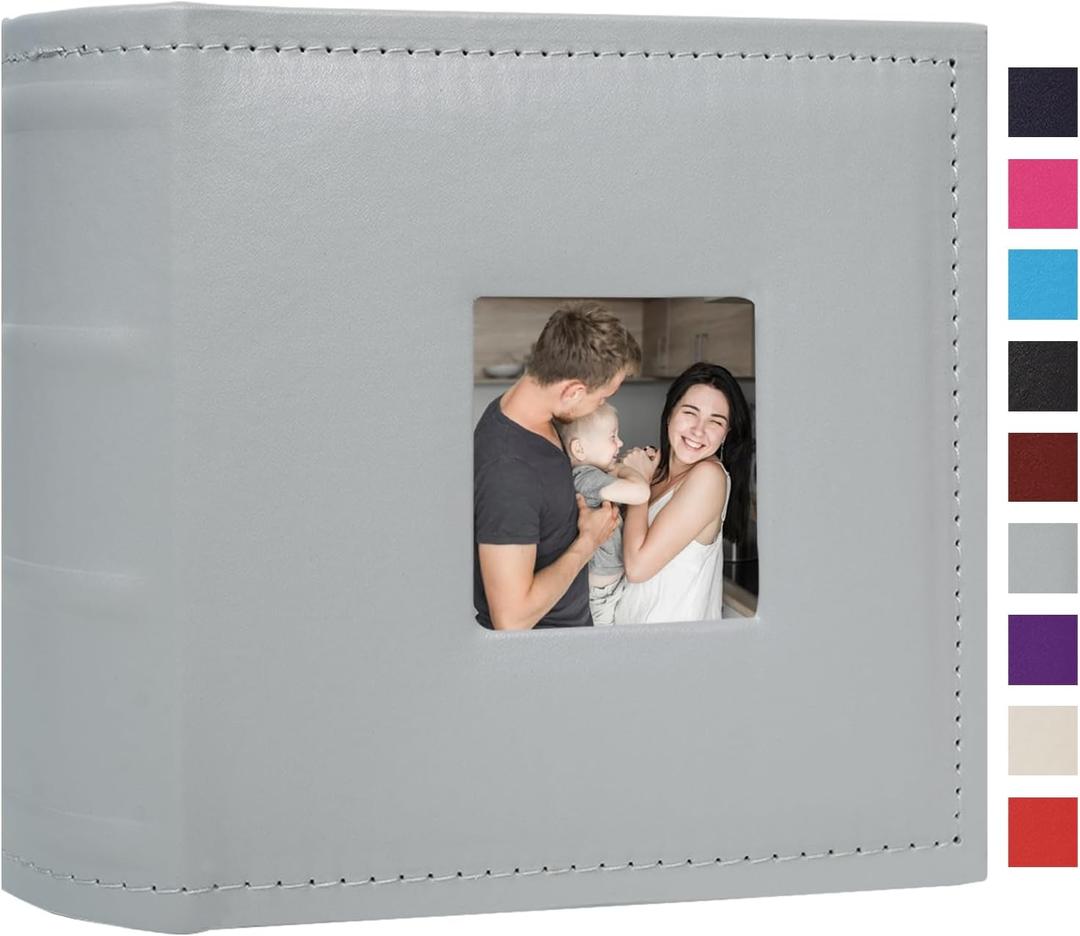 2 x Small Photo Album 4x6 100 Pockets with Writing Space Leather Cover Picture Book Holds 4x6 Photos for Wedding, Baby, Family, Graduation