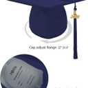 Unisex Adult Matte Graduation Cap Graduation Hat with Tassel Adjustable for High School and College (Dark Blue)