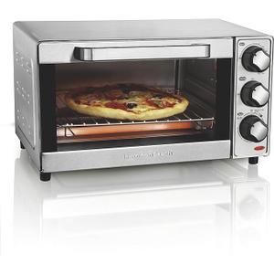 Hamilton Beach Countertop Toaster Oven & Pizza Maker Large 4-Slice Capacity & 2 Slice Extra Wide Slot Toaster with Bagel & Defrost Settings