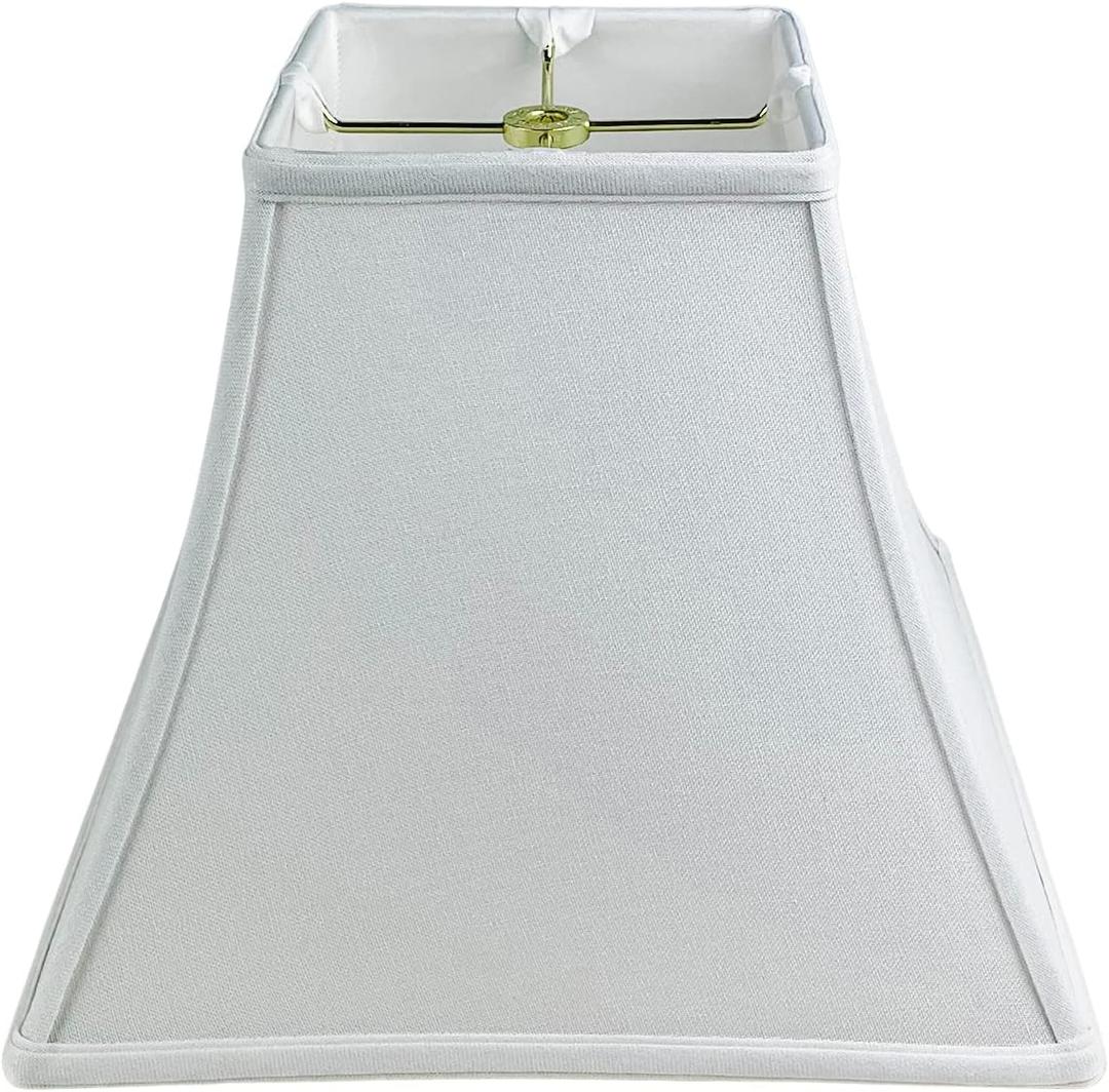 Royal Designs, Inc. Regal Square Bell Lamp Shade, 7 x 14 x 11.5, Linen White (BSO-715-14LNWH)