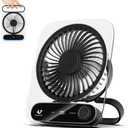 Simpeak Desk Fan Usb Rechargeable Fan, 199 Speed Portable Travel Fan, Operated 3-10 Hours, Silent Personal Small Table Fans for Bedroom Office Summer Outdoor (Black)