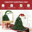 Tabletop Norfolk Pine Christmas Tree, 2FT Green Mini Artificial Christmas Tree with Norfolk Branch, Small Xmas Tree for Christmas Holiday Indoor Decoration