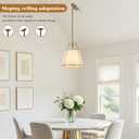 Klgxnrd Brushed Gold Pendant Lights Kitchen Island, Drum Fabric Chandelier, 12.5”