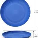 Berglander Plastic Plates Set of 12 Pieces 9", UKR Color Reusable and Sturdy Unbreakable Dinner Plates, Salad Plates, Pasta Bowls, Dishes for Home, Kid, Light Weight Easy Carry for Picnic, Camping