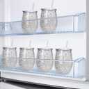 Fasmov 6 Pack Frosty Freezer Ice Mugs with Lids and Straws, 12oz Cute Shape Freezer Ice Beer Mugs, Double Wall Gel-Filled Acrylic Freezer Mugs, Freezable Drink Tumbler for Parties and Gifts, Clear