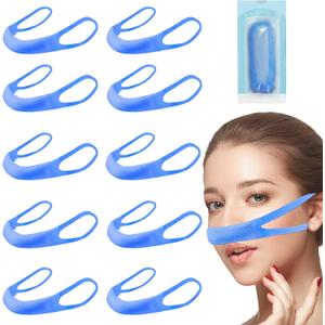 Elasticated Nose Bandage, Nasal Dressing Holder, Individually Wrapped for Post-Surgery Rhinoplasty & Septoplasty Recovery, External Breathable Nose Cover with High Absorption (10 Pcs, Blue)