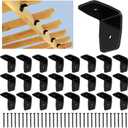 MorningRo 24 Pcs Black Pergola Hardware Rafter Clips Galvanized Steel Rafter Brackets Hurricane Clips Brackets Ties with Screws for Lumber Pergola, Timber Beam, Ceiling Joist (2 Inch)