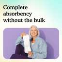 Because Overnight Incontinence Pads for Women Moderate-to-Heavy Absorbency for Nighttime Use, Long-Length Protection, 20 Count, New Version