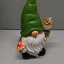 Garden Gnome Outdoor Decoration Solar Gnomes Statue with Owl LED Lights,Terrace Courtyard Lawn Patio Porch Decoration Christmas Housewarming Gift for Woman Mom