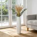 24" Tall Ceramic Floor Vase, GDSZJLJ White Large Decorative Vases for Modern Home Decor, Living Room, Minimalist Style Big Flower Vase for Pampas Grass, Flowers, Twigs, Office, Bedroom Dcor