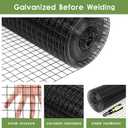 Tongmo 16" x 100' Black Hardware Cloth, 1inch Mesh Chicken Wire Fence, 19 Gauge Vinyl Coated Wire and Welded Wire Roll,Garden Fence, Poultry Netting for Rabbit/Duck/Chicken Coop