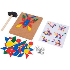 Adena Montessori Hammer and Nail Toys Wooden Pegboard Puzzle for 4-6 Year Olds